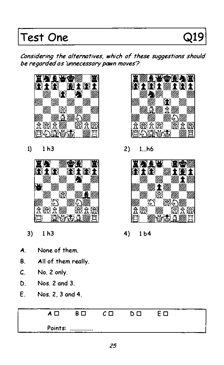 Chess Choice Challenge (Ward & Emms) Test 1, Q19
